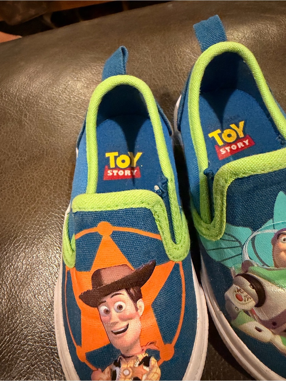 Disney Toy Story Toddlers Slip-On Shoes in Blue and Green - Picture 5 of 7